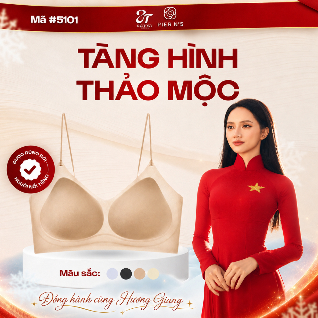 Áo lót tàng hình không gọng chính hãng Pier No5 vải 15D tơ tằm siêu mỏng mát lạnh thoáng khí 5101