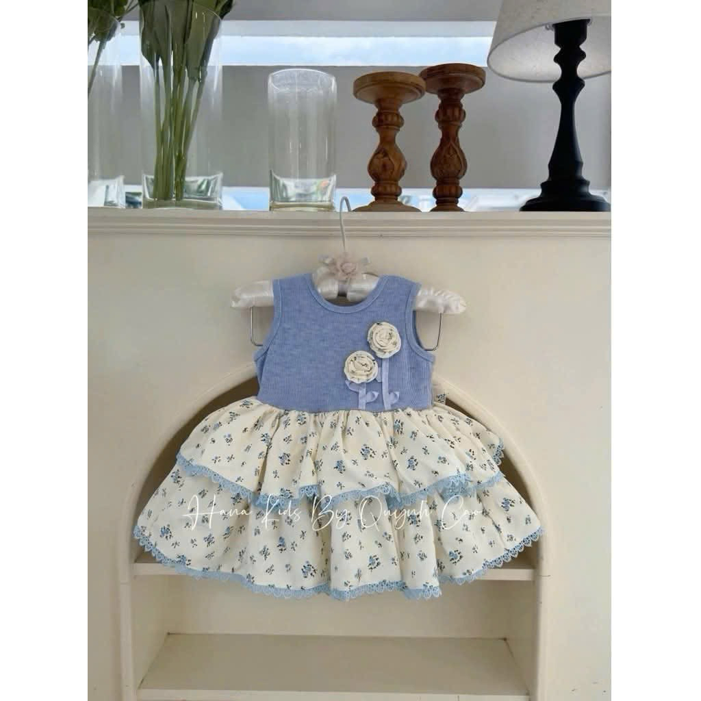 Rập giấy A0 đầm 2 tầng bé gái size 1-10