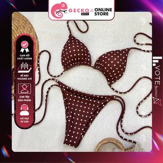 GECKO Bikini 2 Mảnh Tam Giác Hoạ Tiết Chấm Bi Quần Lotkhe Gợi Cảm 2M43-D (Ảnh Thật, Nhiều Màu)