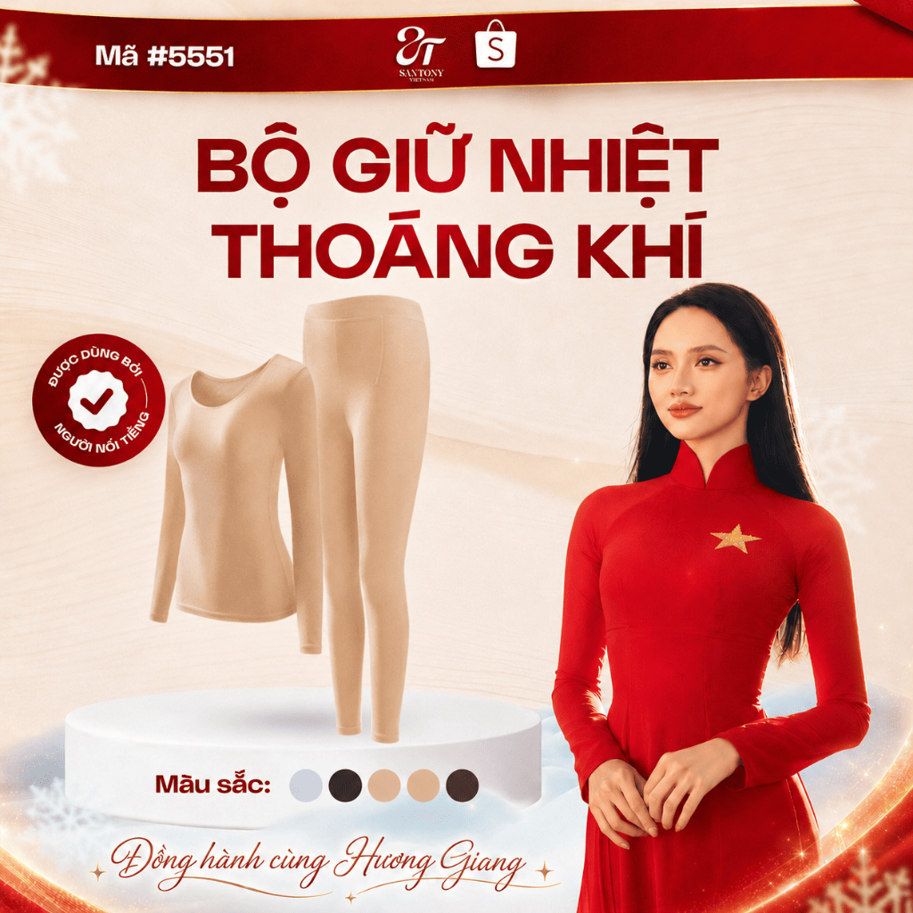 Bộ giữ nhiệt nữ độc quyền Pier No5 công nghệ khóa chiều nhiệt tăng nhiệt 5ºC hương hoa sơn trà 5551