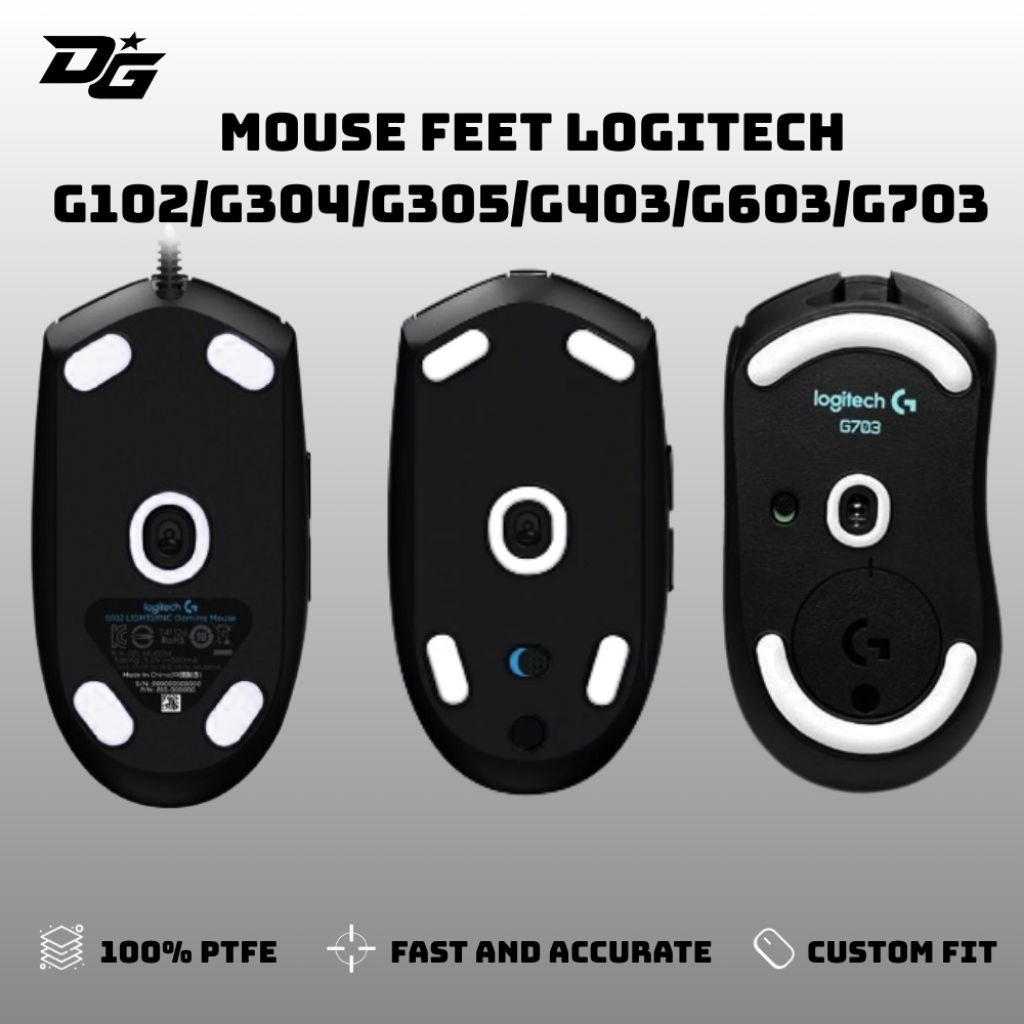 Mouse Feet Chuột Logitech G102/G304/G305/G403/G603/G703 – Teflon PTFE Mượt, Độ Bền Cao