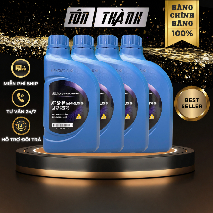 [ Combo ATF ] Dầu Hộp Số Tự Động Hyundai - KIA  ATF SP-IV (1 Lít) - Nhập khẩu hàn quốc
