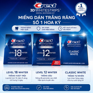 (Tách Lẻ Theo Gói) Miếng Dán Trắng Răng Crest 3D White Whitestrips 48 Miếng