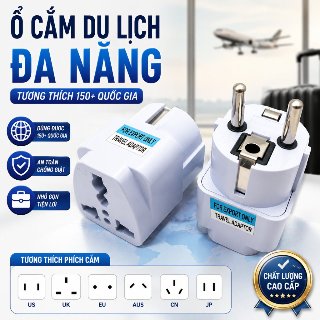 Bộ Chuyển Đổi 3 Chấu Thành 2 Chấu Phích Cắm Tròn ssr