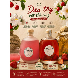TỬU TÂY BẮC - Combo 2 Bình R.ượu Dâu Tây 500ml đặc sản Tây Bắc, Dâu Tây vắt thủ công và Dâu Tây ủ chum hương vị tự nhiên