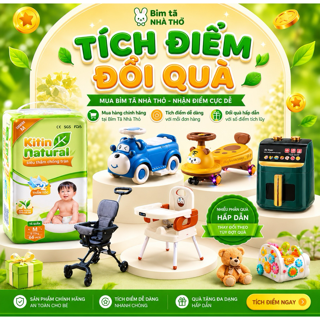 1BICH BỈM KITIN NATURAL.BỈM TRÀ XANH KHÁNG KHUẨN.ĐỦ SZ CHO BÉ DÁN ĐẾN TÃ QUẦN