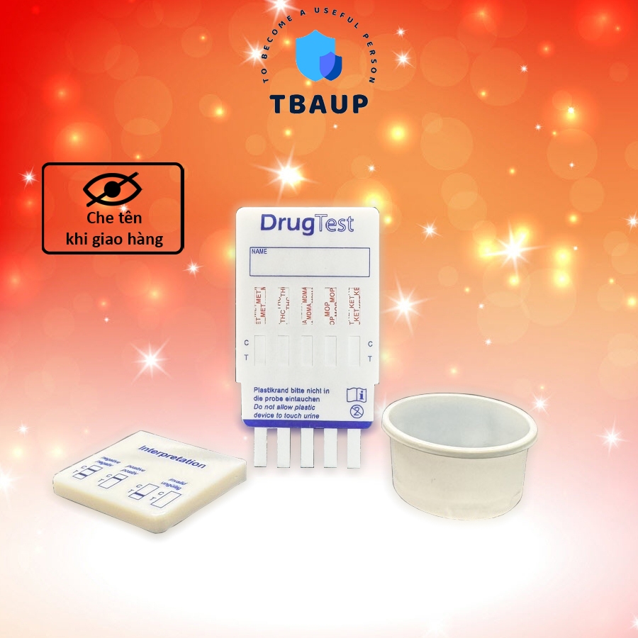 Que thử ma túy 5 chân Fastep khay test nước tiểu tại nhà, phát hiện ma tuý đá, cần sa, lắc, morphine