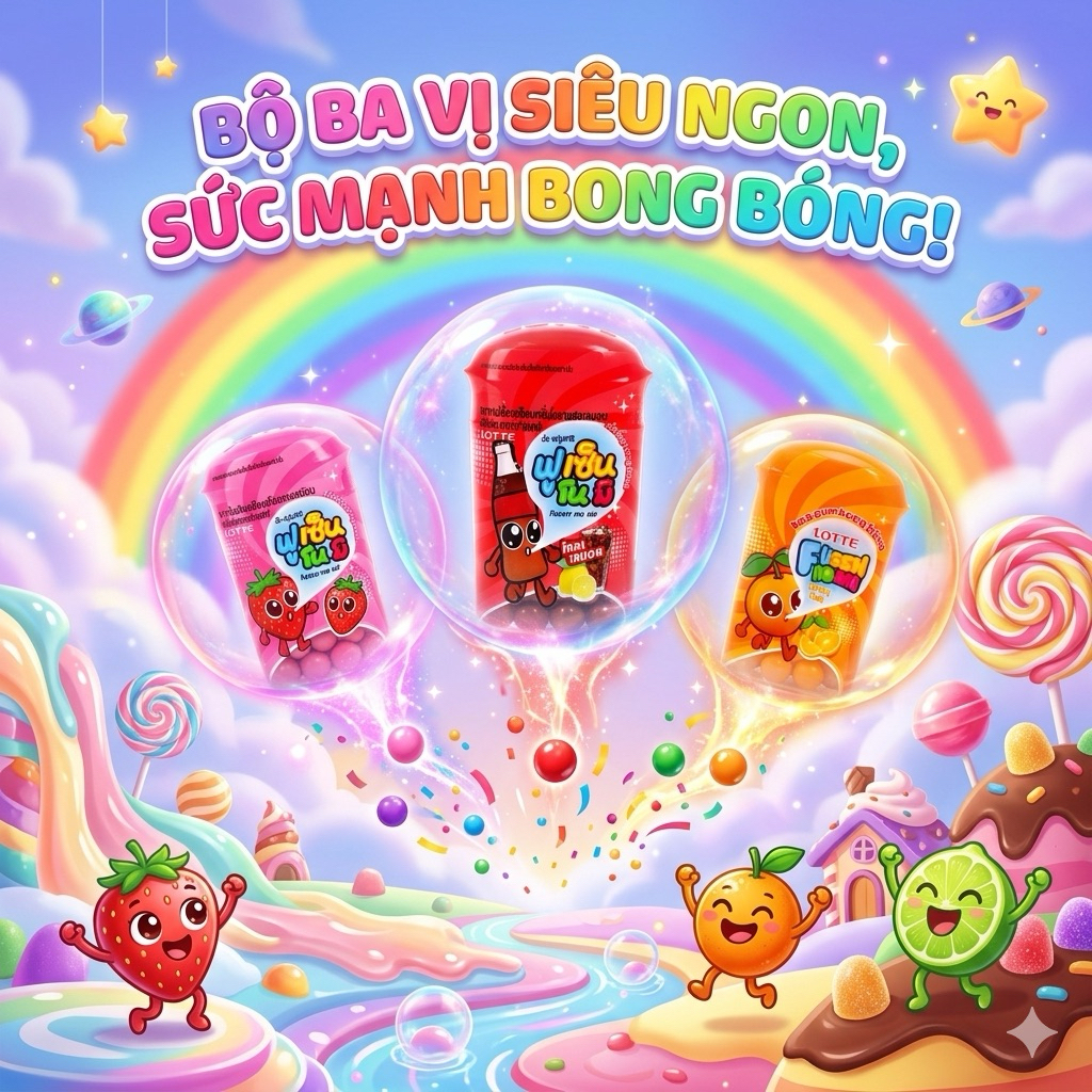 Kẹo Fusen no mi Lotte ( 1 hủ / 14gr)