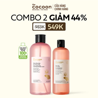 [MUA 2 GIẢM 44%] Combo Supersize Nước Tẩy Trang Sen Hậu Giang 1000ml & Nước sen Hậu Giang 500ml
