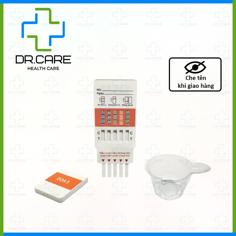 Que thử ma túy 5 chân DFU Easy test DOA 5-1 thử nước tiểu tại nhà, phát hiện ma tuý đá, cần sa, lắc,
