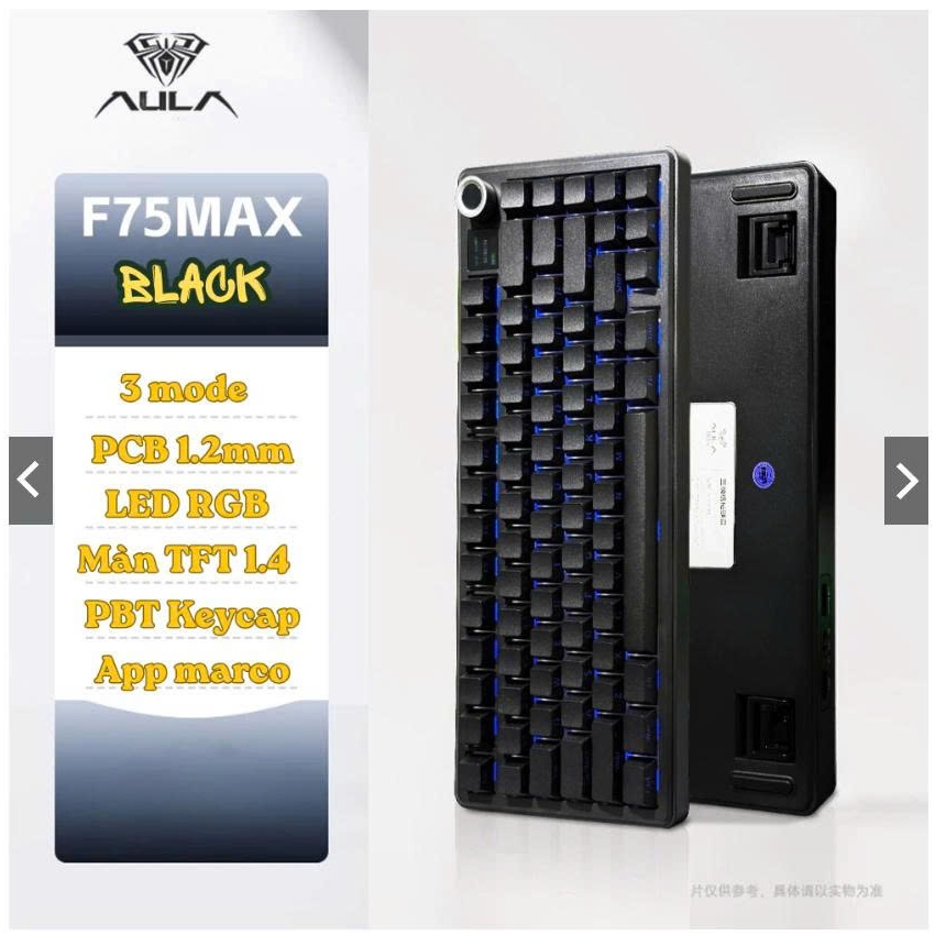 Bàn phím cơ Aula F75 max không dây 3 mode - Mạch Xuôi - Hỗ trợ hotswap 5 pin - LED RGB - Có App