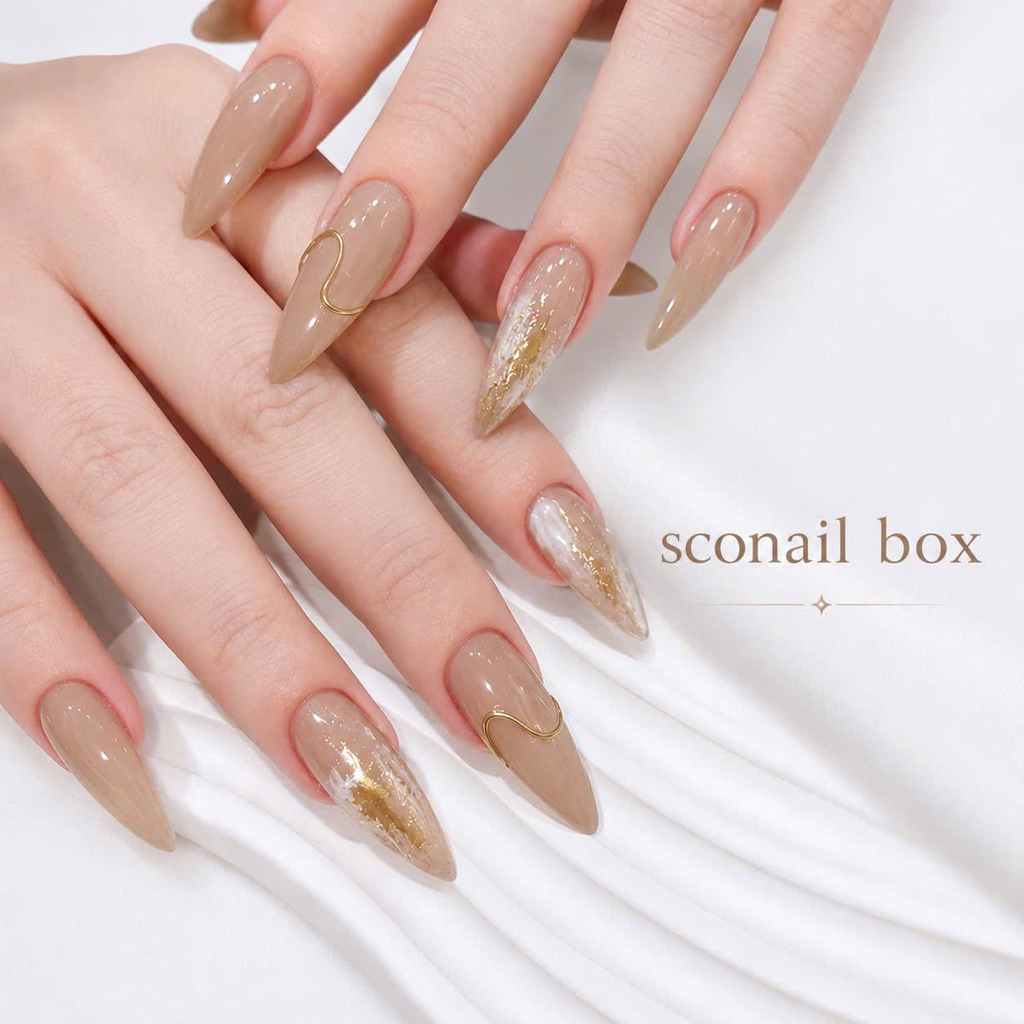 ( HỎA TỐC )  S15 NAIL BOX SƠN GEL THẠCH NÂU TÂY TÔN DA ( from bầu) SCONAILBOX