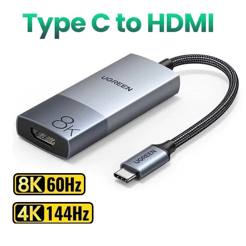 Cáp chuyển Type C sang HDMI 8K60Hz Ugreen 50338 CM491 4K@120Hz 8K@60Hz 4K60Hz tùy chọn