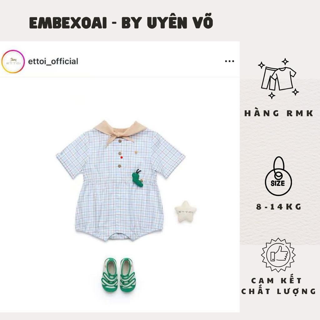 ETTOI XUẤT DƯ - SUIT ETTOI  KÈM KHĂN TẶNG CHARM SÂU SIÊU CƯNG CHO BÉ TRAI/ GÁI
