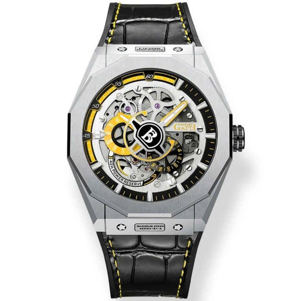 [Chính Hãng 100%] Đồng Hồ Nam Bonest Gatti BG7601 (7601) Geometric Skeleton Automatic Kính Sapphiare