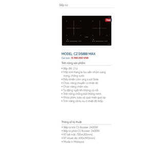 Bếp từ đôi nhập khẩu malaysia canzy inverter new cz d58b8 , ml1011pro