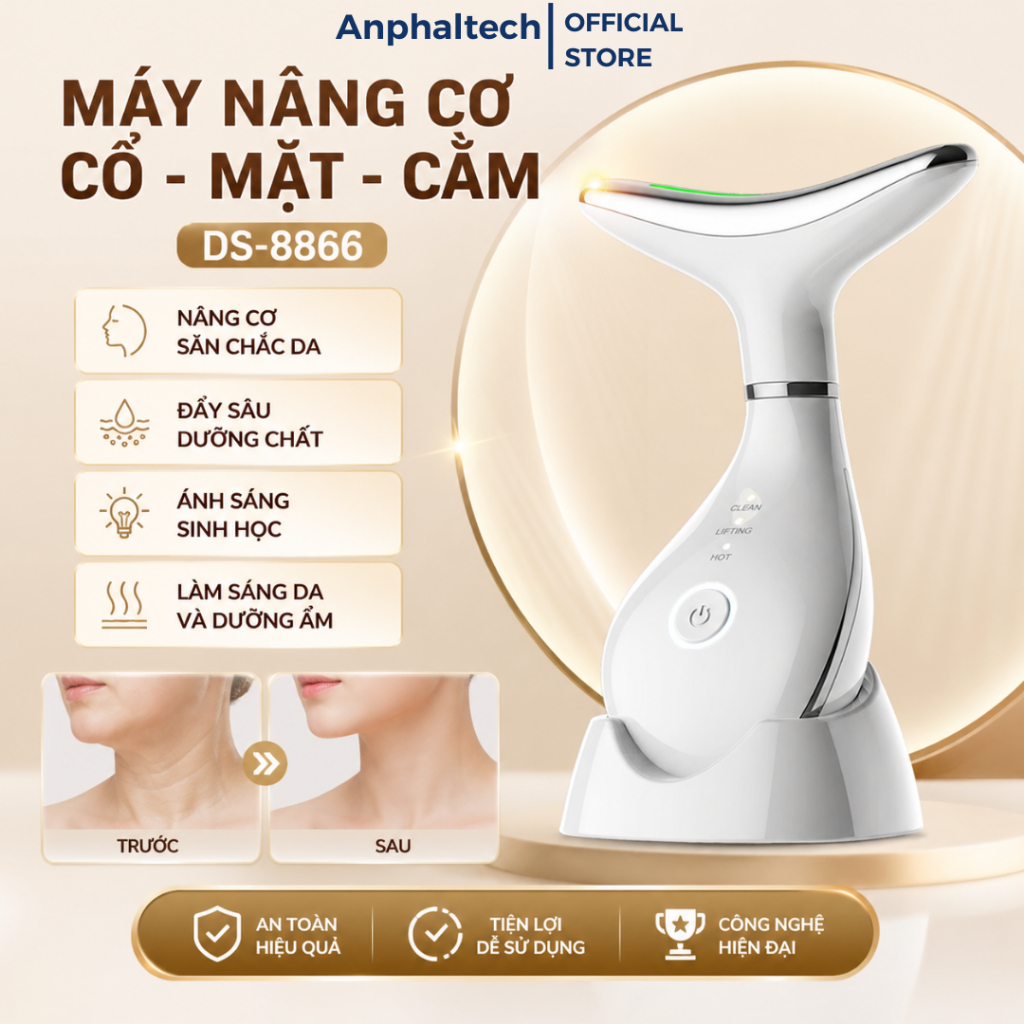 Máy Nâng Cơ Mặt ES-1081 EMS LED Photon Đẩy Tinh Chất Massage Mặt Căng Bóng Trẻ Hóa Da Xóa Nhăn