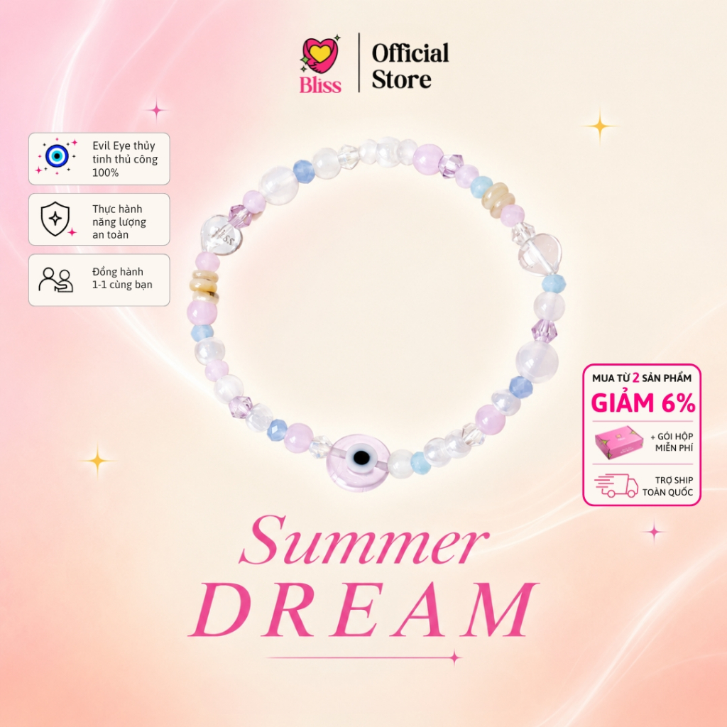 [VÒNG TAY] "Summer Dream" - Evil Eye thủy tinh mix cườm pha lê cao cấp Bliss Accessories - Phụ Kiện 