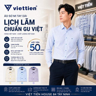 TOP🔥Áo sơ mi Nam Dài tay Việt Tiến Chính hãng, hoạ tiết sọc Caro nhỏ, đủ màu,form Regular,chất vải mịn mát,chuẩn Công sở