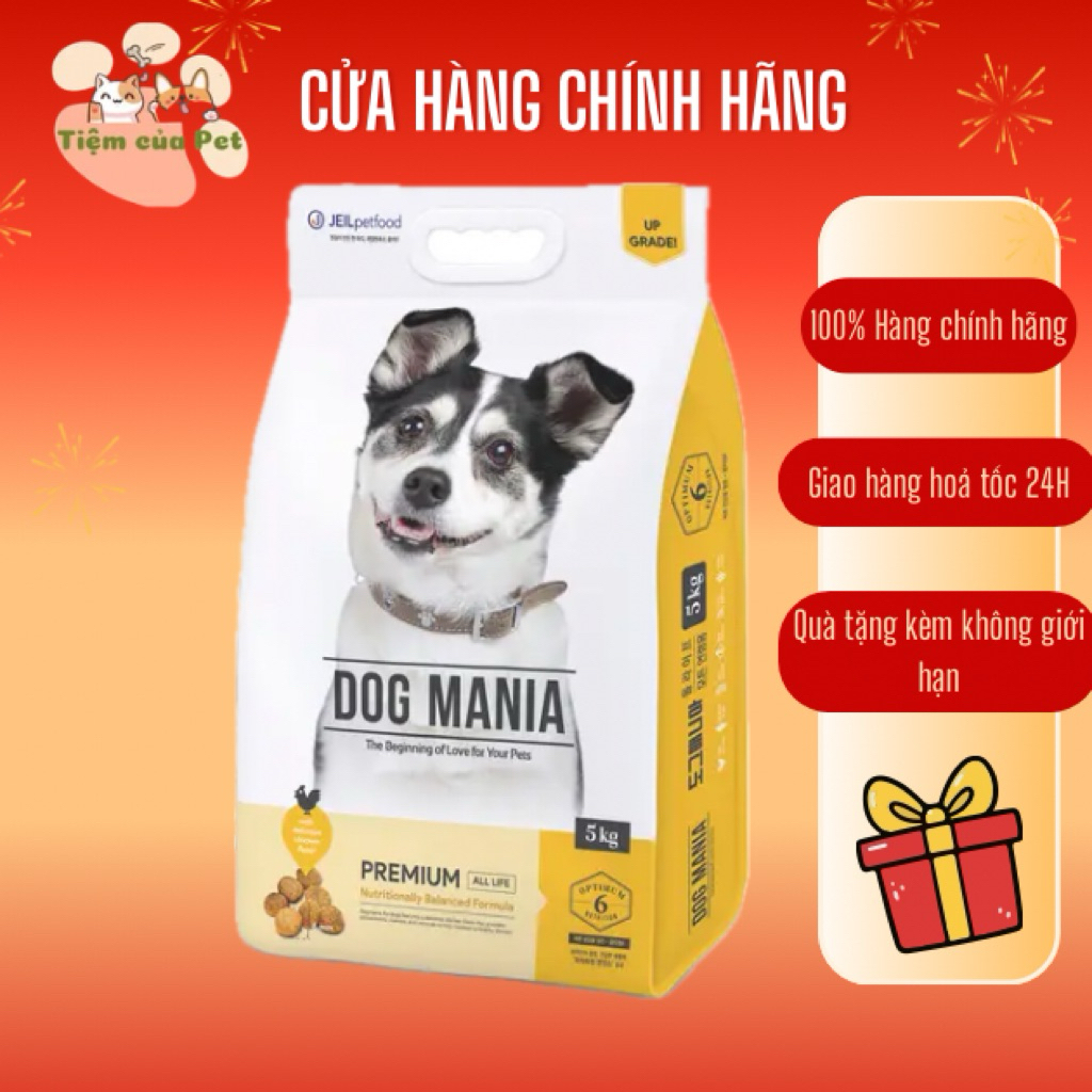 [ HOẢ TỐC ] THỨC ĂN HẠT CHO CHÓ MỌI LỨA TUỔI DOG MANIA PREMIUM 5KG