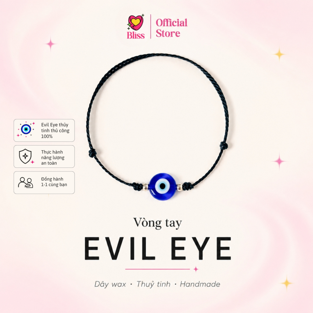 [VÒNG TAY] Evil Eye dây wax chống nước Bliss Accessories