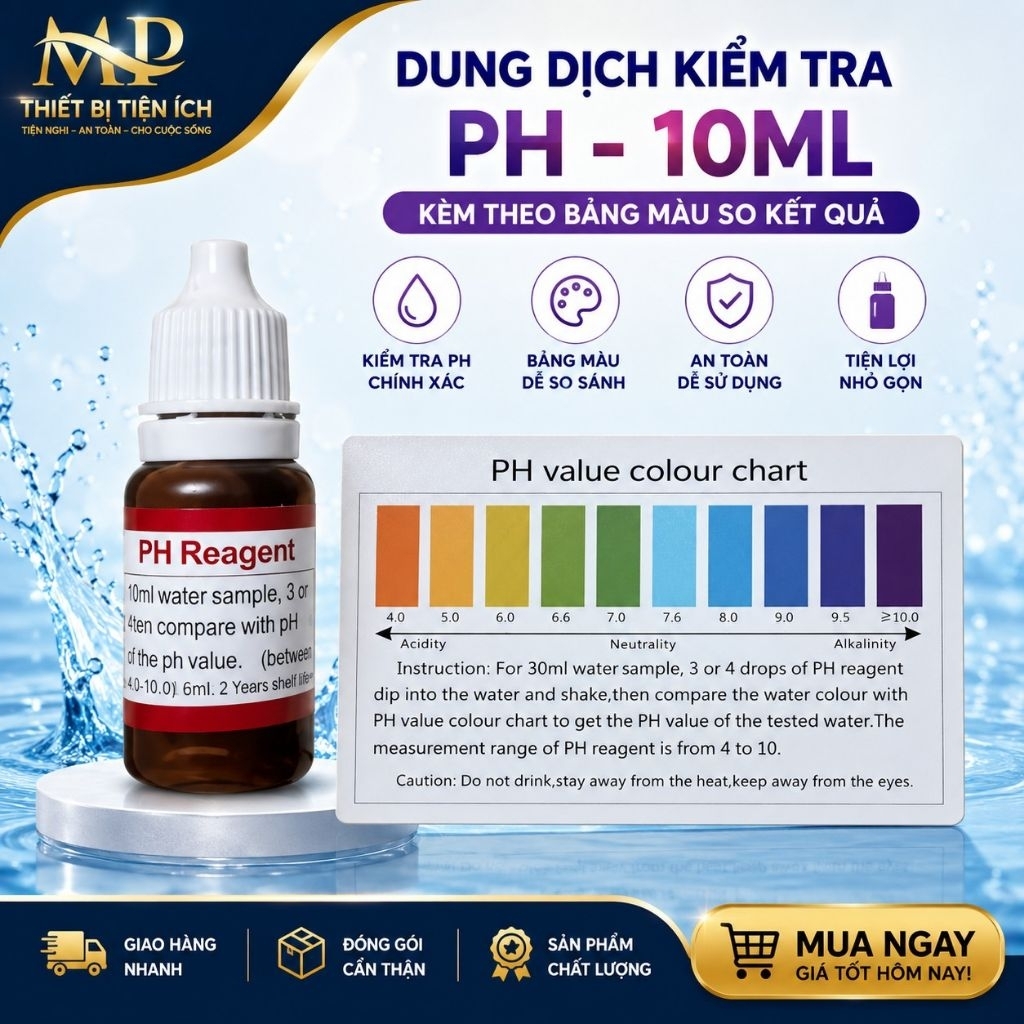 Dung Dịch test PH, Thuốc Thử PH, Kiểm Tra PH Nước