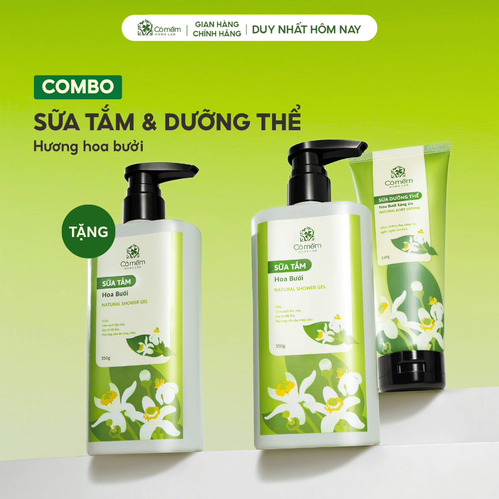 Bộ Sữa Tắm Sữa Dưỡng Thể Thiên Nhiên Cỏ Mềm