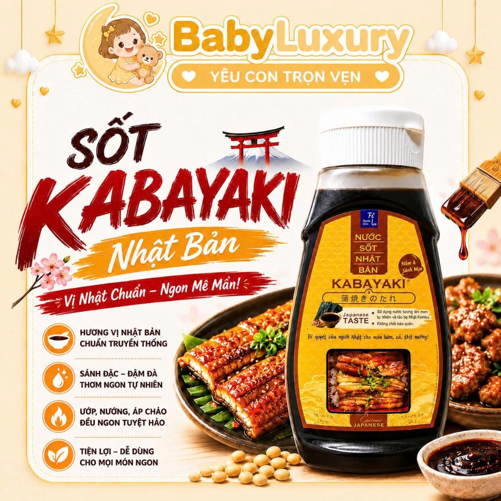 Sốt Kabayaki Nhật Bản 340g – Đậm Đà Chuẩn Vị Nhật Cho Bé Từ 1 Tuổi