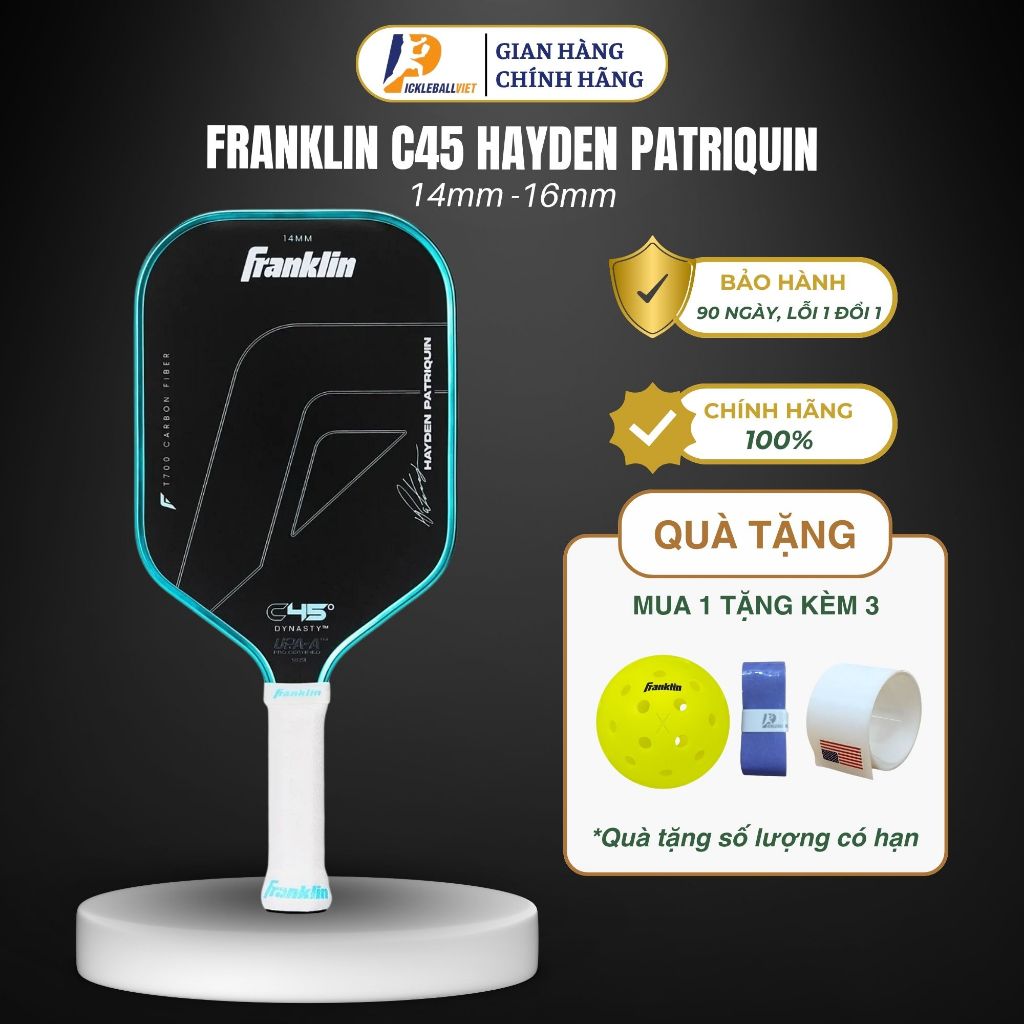 ✅ Vợt Pickleball Franklin C45° Hayden Patriquin Edition Chính Hãng