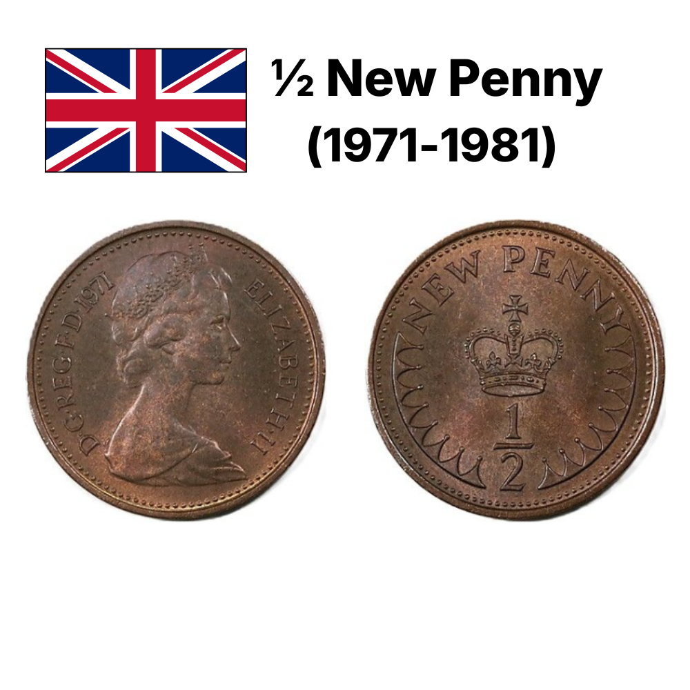 Đồng xu ½ New Penny (1971-1981) của Anh