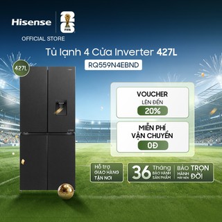 Tủ lạnh Hisense 4 Cửa Inverter 427L RQ559N4EBND - Tiết kiệm | Lấy nước ngoài | Khử mùi - BH 3 Năm - Miễn Phí Giao Hàng