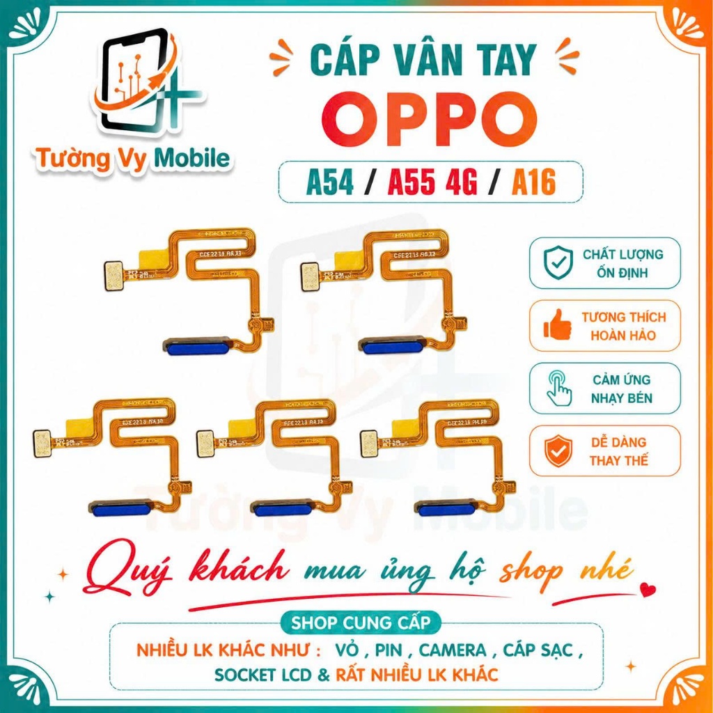Cáp vân tay oppo  A54/A55 4G/A16