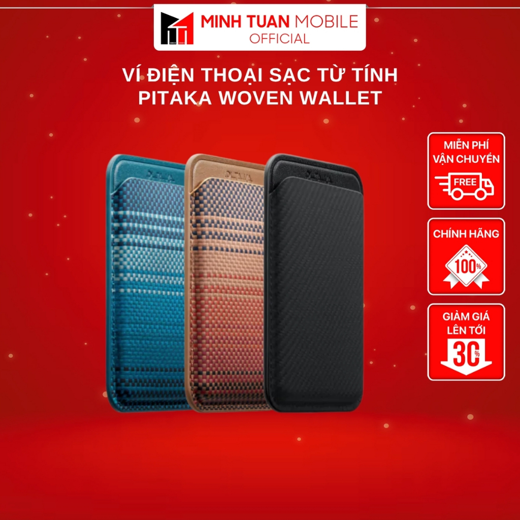 Ví Điện Thoại Sạc Từ Tính PITAKA Woven Wallet - Hàng Chính Hãng