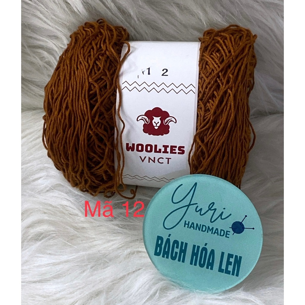 Sợi Cotton Việt Nam CTVN 1mm Con Cừu Woolies 100g, Len Móc Túi Áo Bikini Đồ Mùa Hè Gấu Bông Handmade DIY