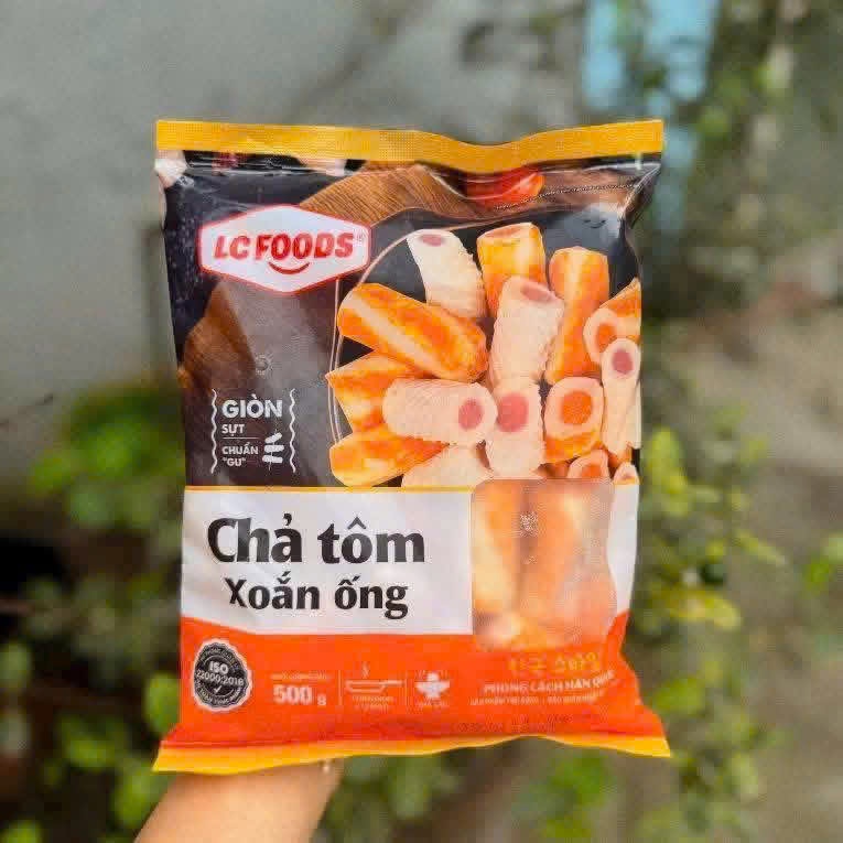 Chả tôm xoắn ống LCfood 500g. chả tôm chiên, đò ăn vặt siêu đỉnh nhà FUNFOOD