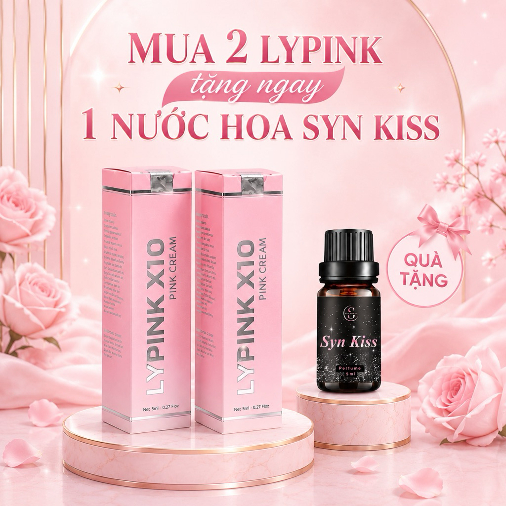 SYNCHOICE Combo 2 Lọ Kem Hồng Nhũ Hoa Lypink X10 - Dưỡng Sáng Ti và Bikini - Tặng Kèm Nước Hoa