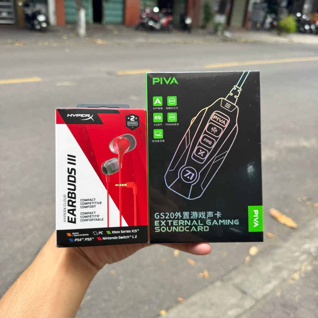 Combo tai nghe HyperX 3 và soundcard piva GS20