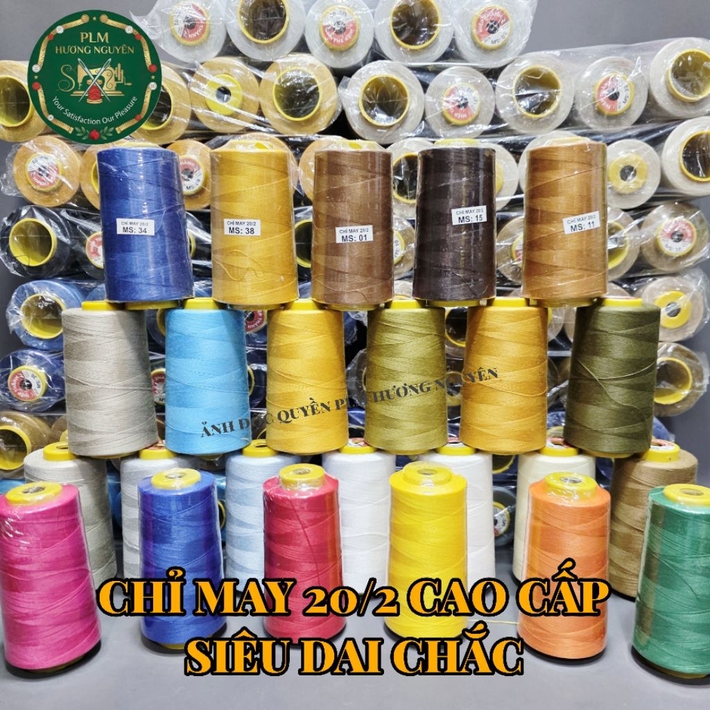 (120g) chỉ jean 20/2 tex 60  may quần jean.chỉ cotton may quần jean sợi to