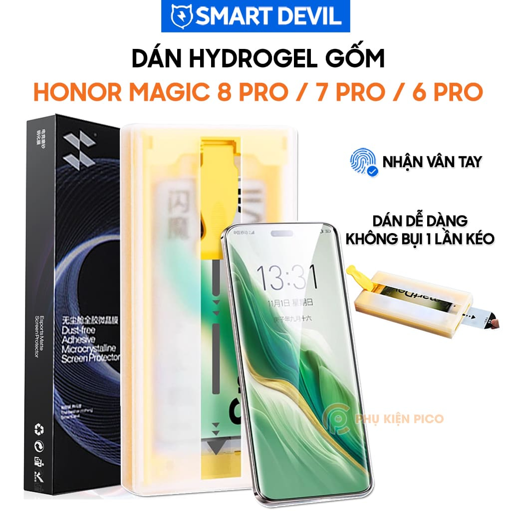 Dán màn hình Honor Magic 8 Pro  / 7 Pro / 6 Pro Hydrogel Gốm Smart Devil full màn hình nhận vân tay 