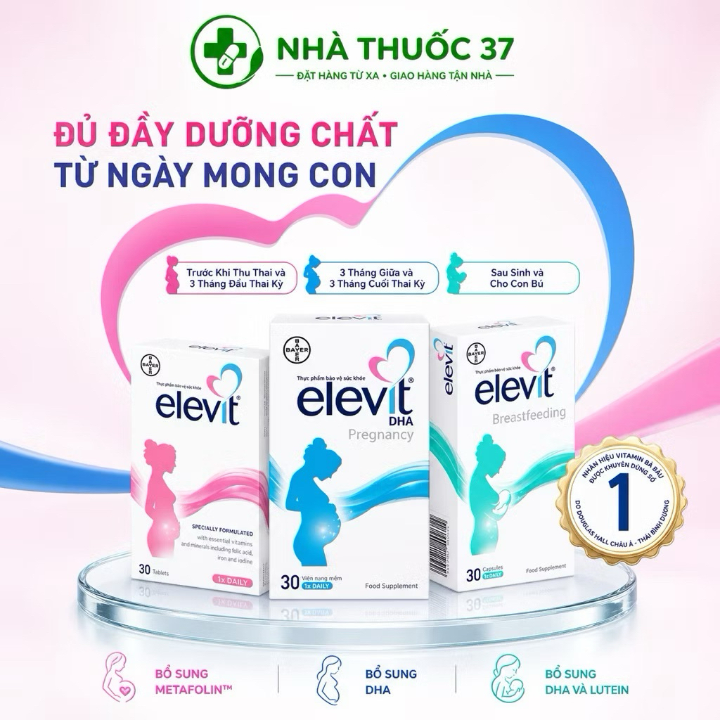 Bổ bà bầu Elevit chính hãng cho phụ nữ trước khi mang thai, trong khi mang thai và cho con bú