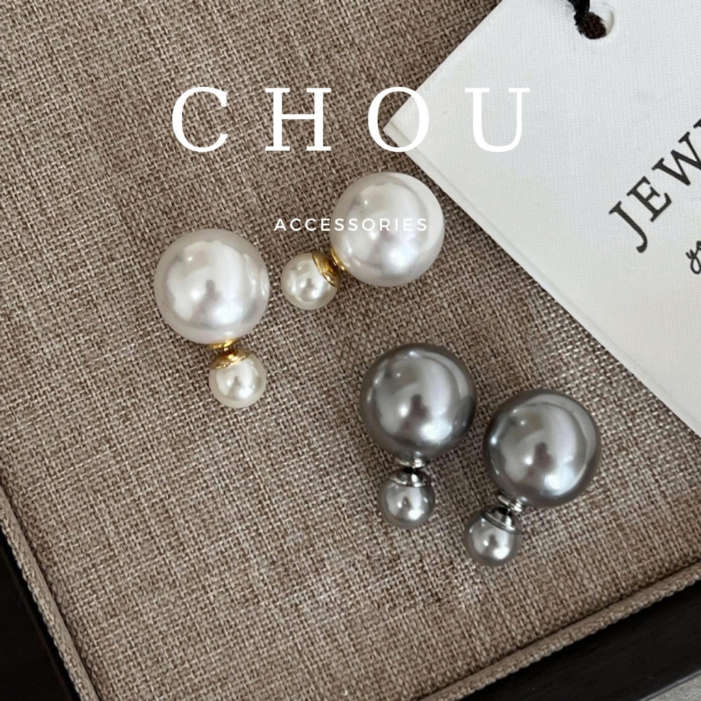 Bông Tai, Khuyên Tai Hạt Ngọc Lớn Nhỏ 2 Mặt | CHOU ACCESSORIES |