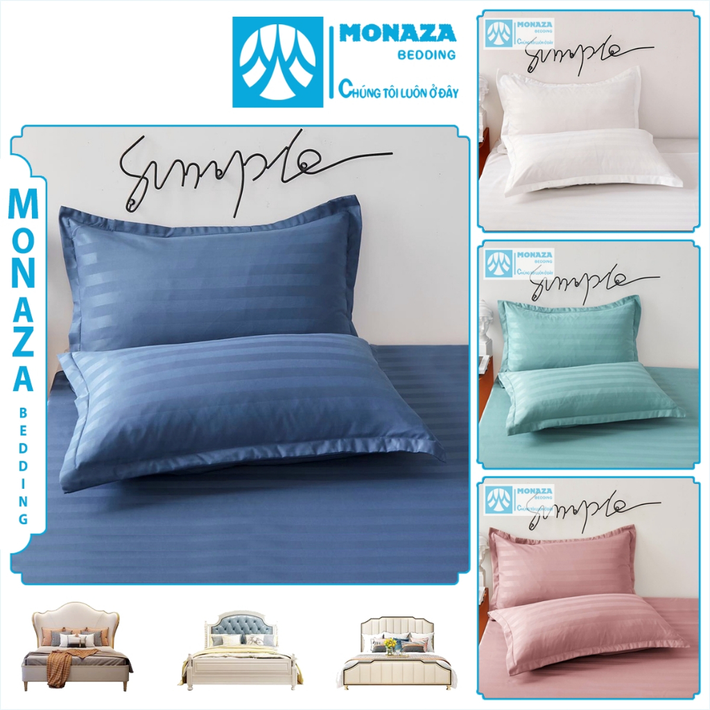 Vỏ Gối Cotton 3F Nhập Khẩu Cao Cấp Bao Gối Nằm 50x70 Thoáng Mát Không Xù Lông