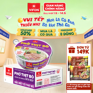 Thùng 12 tô phở thịt bò vifon 120g có gói thịt bò thật nguyên chất cao cấp