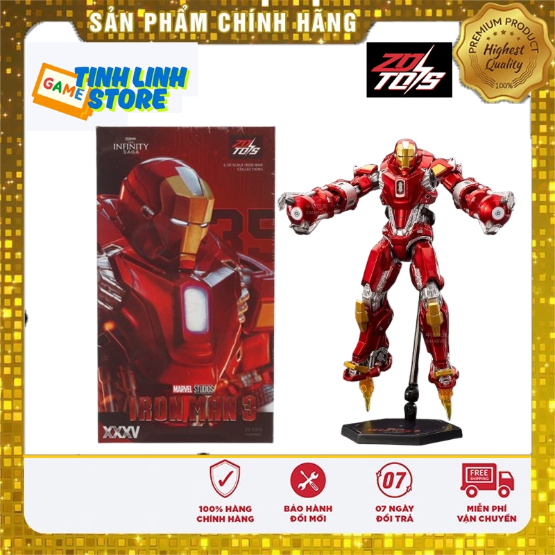 Mô Hình ZD Toys Iron Man Mark 35 MK35 Red Snapper - Iron Man 3 7 inch 18cm (Chính Hãng)