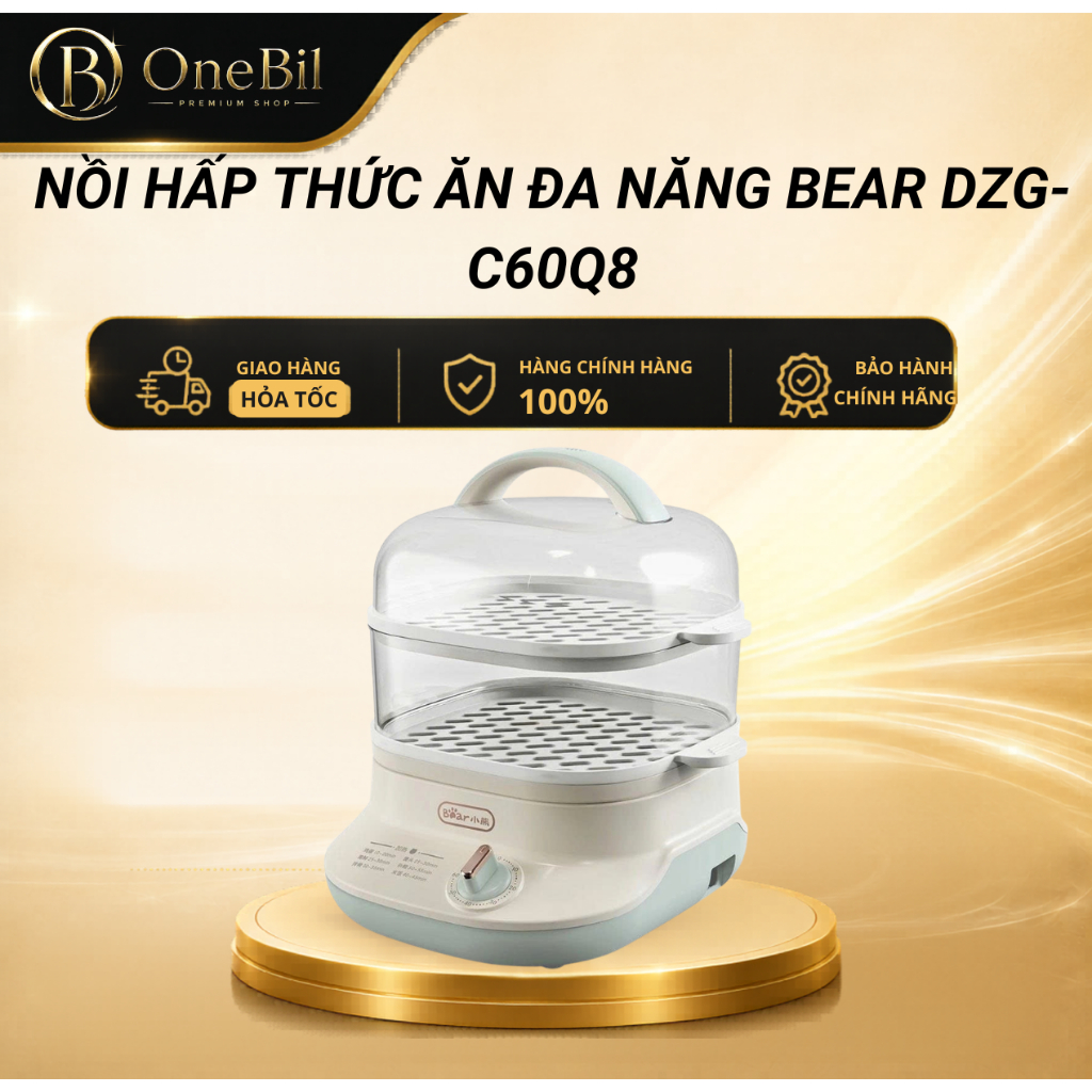 Nồi hấp thức ăn đa năng Bear DZG-C60Q8 - Hàng Chính Hãng - Bảo Hành 18 Tháng