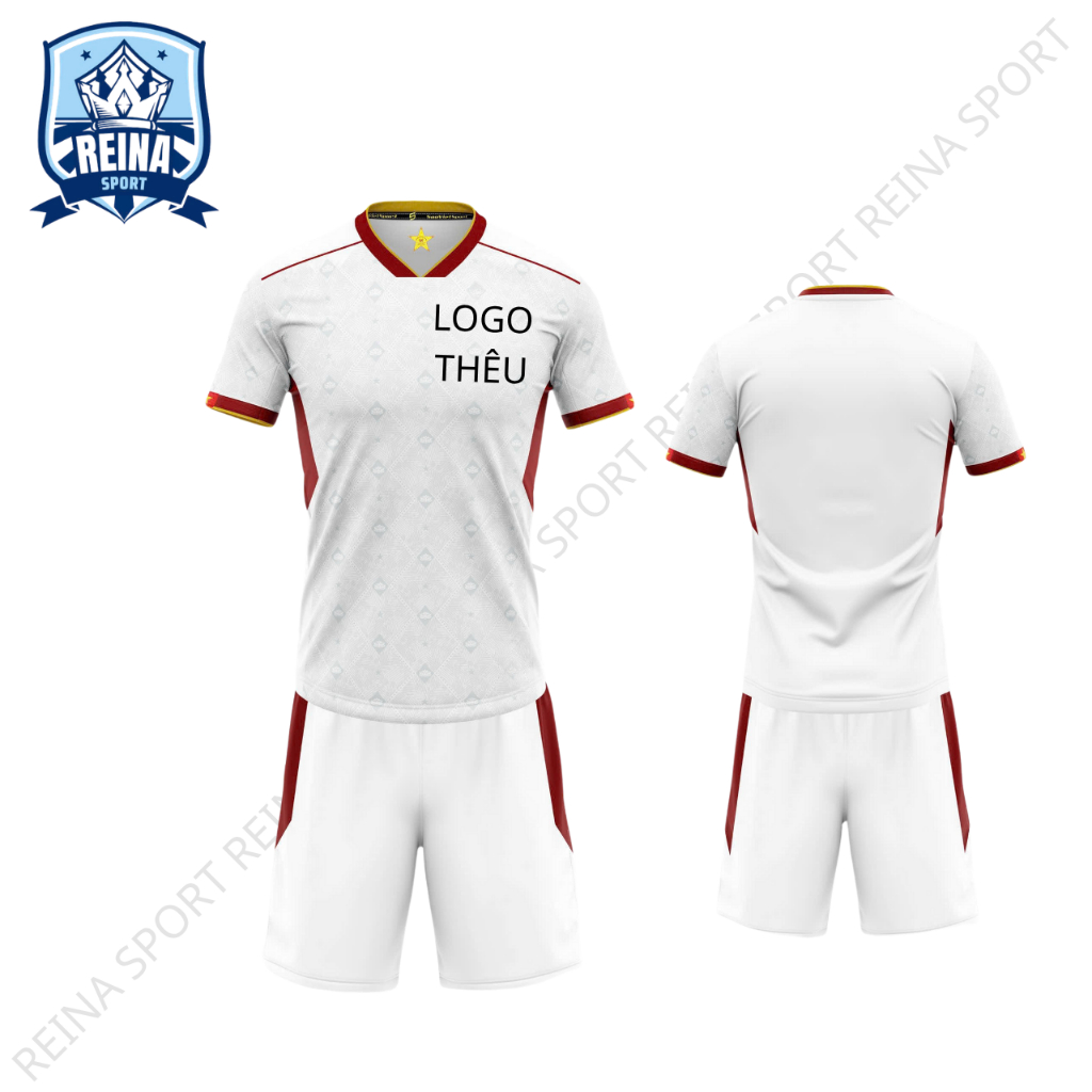 Quần Áo Bóng Đá - ĐT Việt@ Nam@ trắng - Vải mè SV- In Tên Số Theo Yêu Cầu REINA SPORT