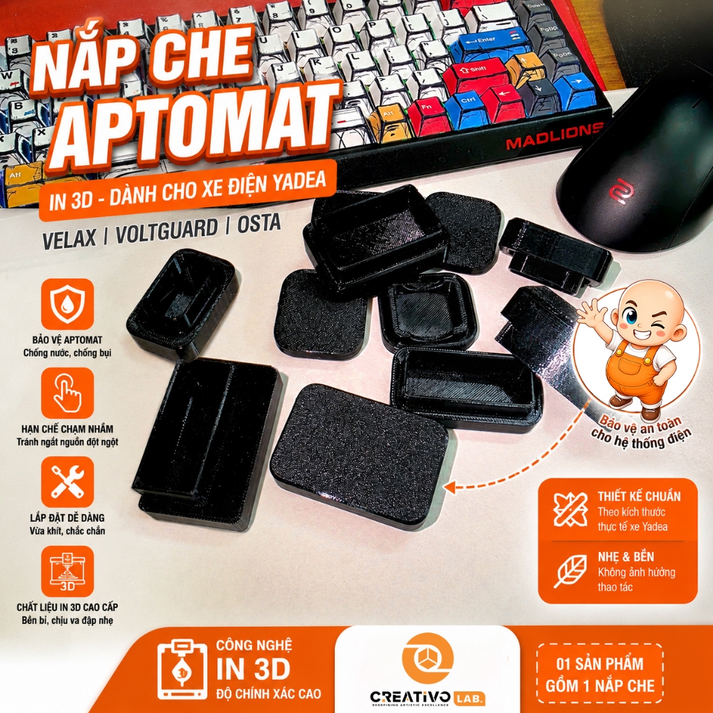 Nắp che Aptomat, MCB cho xe điện Yadea các Model Velax, Voltguard, Osta