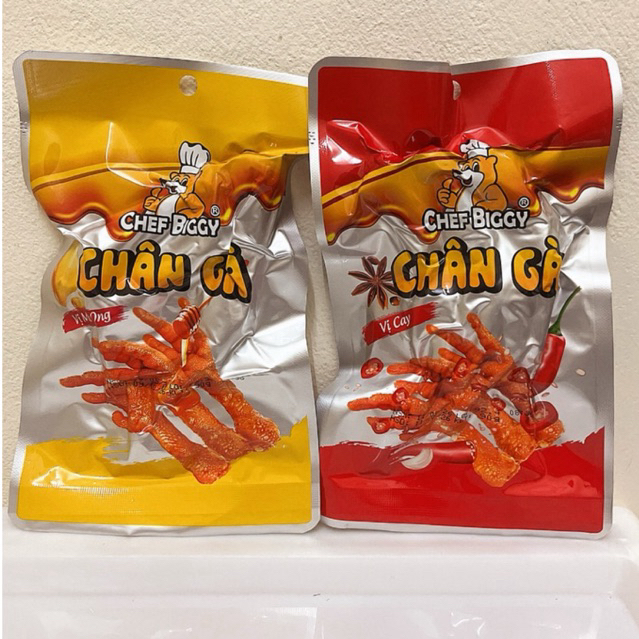 Combo 10 gói (30 chân) chân gà X3 Chef Biggy gói 90g vị cay, vị mật ong thơm ngon đậm vị