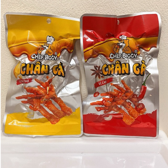 Combo 20, 30 gói chân gà X3 gói 3 chân, chân gà Chef biggy vị cay, vị mật ong