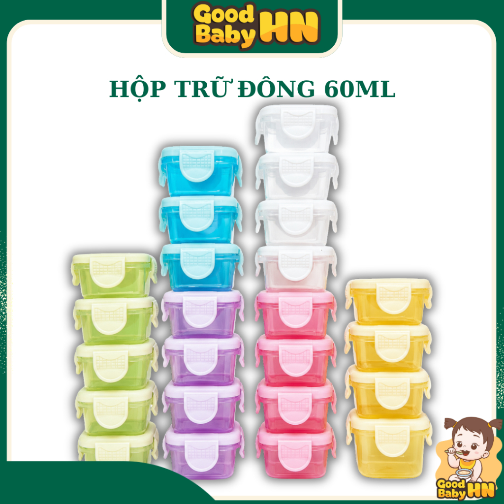 Set 4 Hộp trữ đông đồ ăn dặm cho bé yêu 50ml,100ml,150ml Hộp Nhựa An Toàn Cho Bé